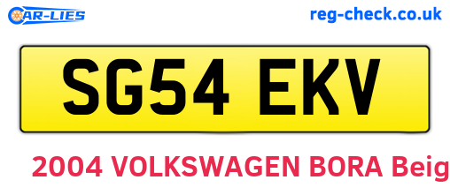 SG54EKV are the vehicle registration plates.