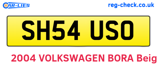 SH54USO are the vehicle registration plates.