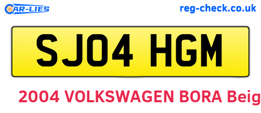 SJ04HGM are the vehicle registration plates.