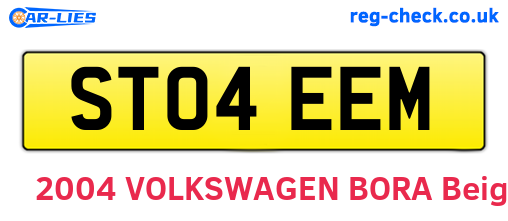 ST04EEM are the vehicle registration plates.