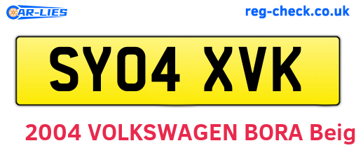 SY04XVK are the vehicle registration plates.