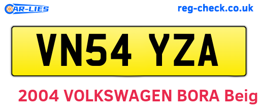 VN54YZA are the vehicle registration plates.