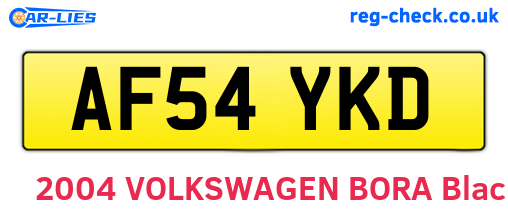 AF54YKD are the vehicle registration plates.