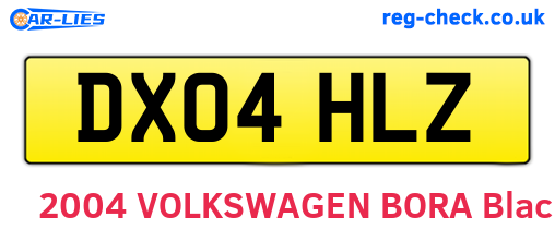 DX04HLZ are the vehicle registration plates.