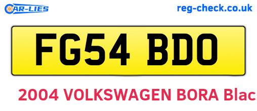 FG54BDO are the vehicle registration plates.