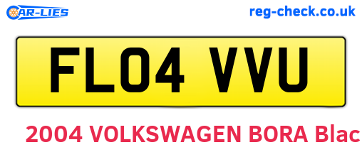 FL04VVU are the vehicle registration plates.