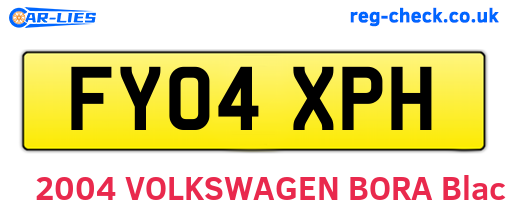 FY04XPH are the vehicle registration plates.