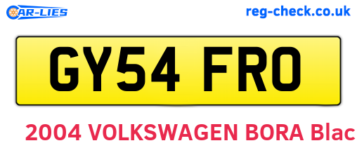 GY54FRO are the vehicle registration plates.