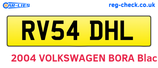 RV54DHL are the vehicle registration plates.