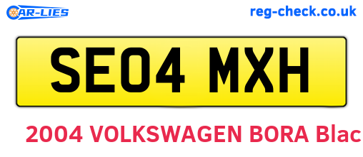 SE04MXH are the vehicle registration plates.
