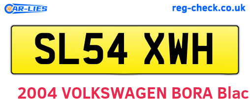 SL54XWH are the vehicle registration plates.