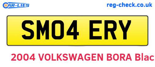 SM04ERY are the vehicle registration plates.