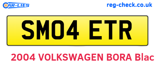 SM04ETR are the vehicle registration plates.