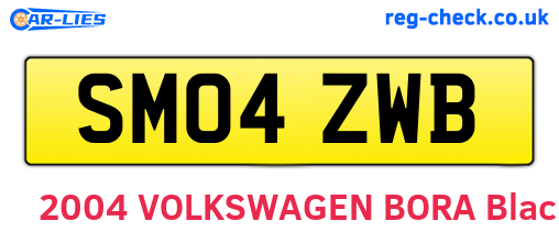SM04ZWB are the vehicle registration plates.
