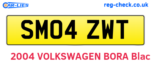 SM04ZWT are the vehicle registration plates.