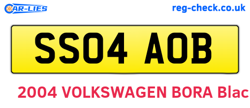 SS04AOB are the vehicle registration plates.