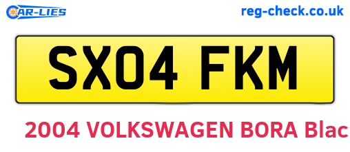 SX04FKM are the vehicle registration plates.