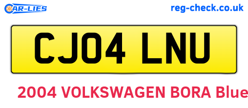 CJ04LNU are the vehicle registration plates.