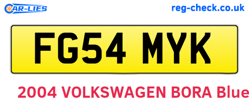 FG54MYK are the vehicle registration plates.