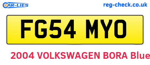 FG54MYO are the vehicle registration plates.