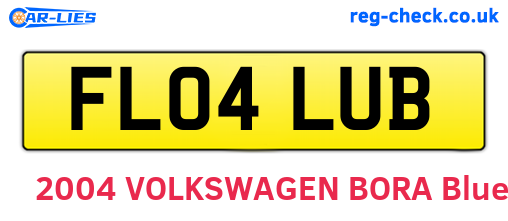 FL04LUB are the vehicle registration plates.