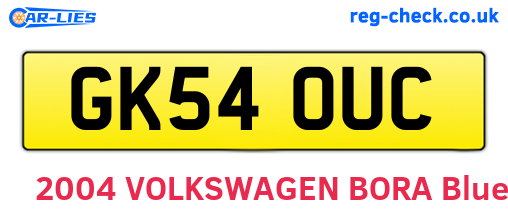 GK54OUC are the vehicle registration plates.