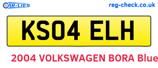 KS04ELH are the vehicle registration plates.