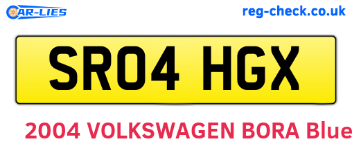 SR04HGX are the vehicle registration plates.