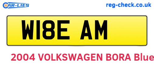 W18EAM are the vehicle registration plates.