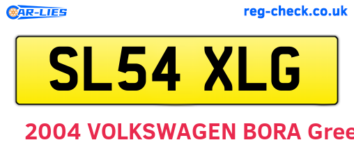 SL54XLG are the vehicle registration plates.