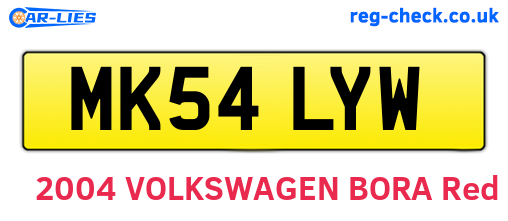 MK54LYW are the vehicle registration plates.