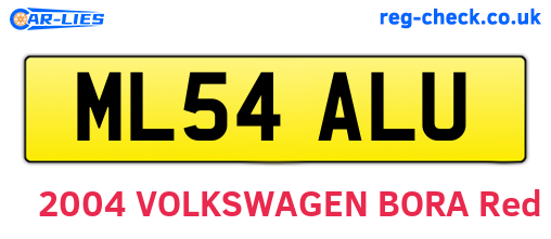 ML54ALU are the vehicle registration plates.