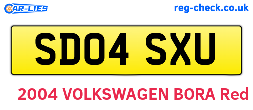 SD04SXU are the vehicle registration plates.