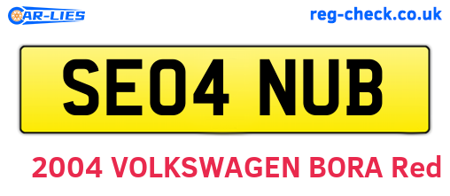 SE04NUB are the vehicle registration plates.