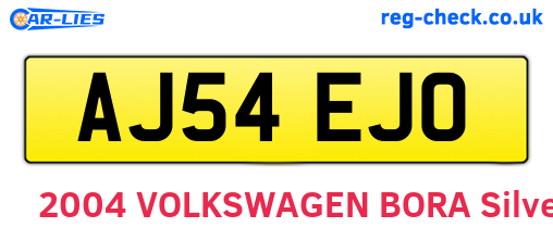 AJ54EJO are the vehicle registration plates.
