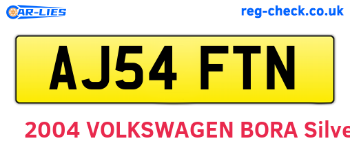 AJ54FTN are the vehicle registration plates.