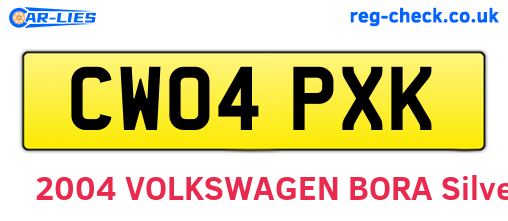 CW04PXK are the vehicle registration plates.