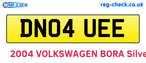 DN04UEE are the vehicle registration plates.