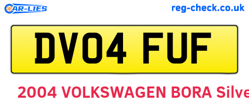 DV04FUF are the vehicle registration plates.