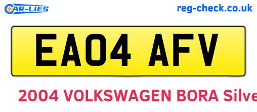 EA04AFV are the vehicle registration plates.
