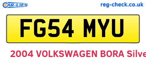 FG54MYU are the vehicle registration plates.