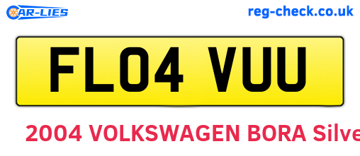 FL04VUU are the vehicle registration plates.
