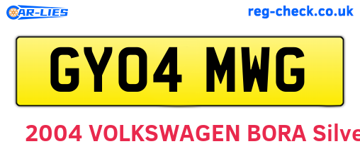 GY04MWG are the vehicle registration plates.