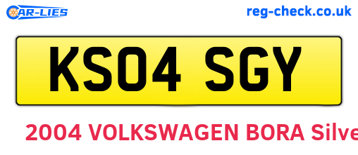 KS04SGY are the vehicle registration plates.