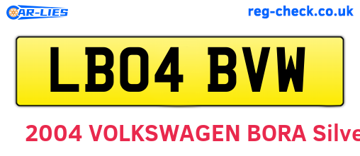 LB04BVW are the vehicle registration plates.
