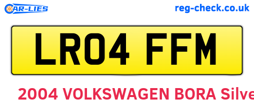 LR04FFM are the vehicle registration plates.