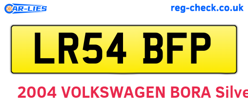 LR54BFP are the vehicle registration plates.