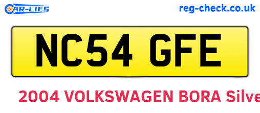 NC54GFE are the vehicle registration plates.