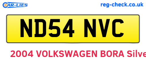 ND54NVC are the vehicle registration plates.
