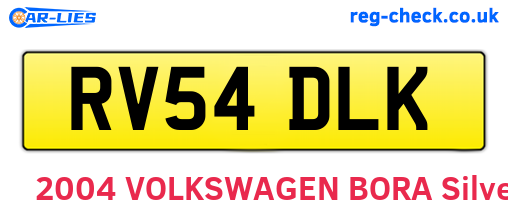 RV54DLK are the vehicle registration plates.